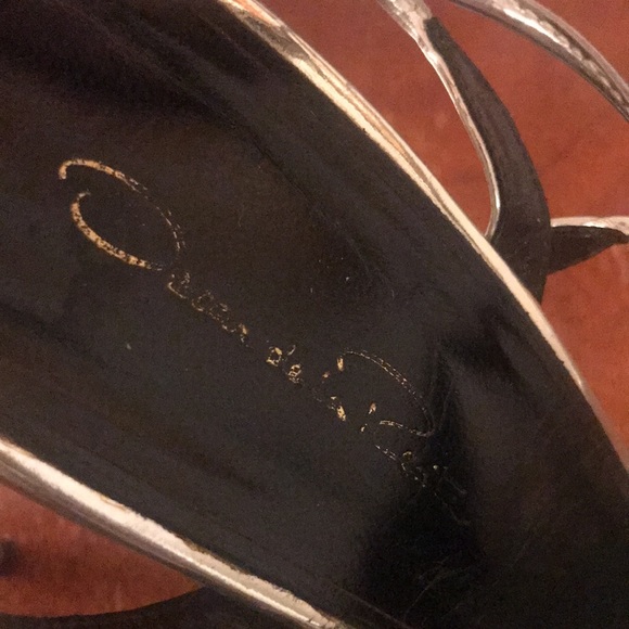Oscar de la renta heels size 41 metallic silver - Picture 8 of 10
